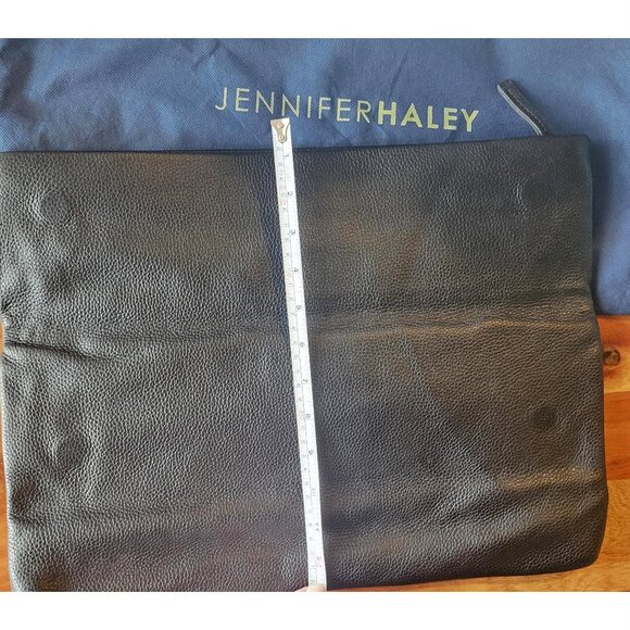 Jennifer Haley Genuine Leather Oversized Fold Over Clutch with Zip Closure - Picture 3 of 8